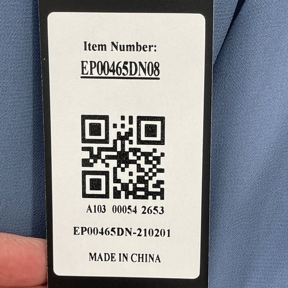 NWT Ever Pretty Hi Lo Chiffon Midi Dress sz L Illusion Lace Top Rhinestone Blue - Picture 8 of 11